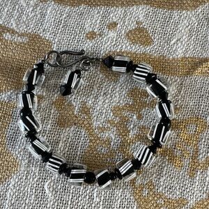 Black and White Beaded Bracelet